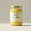 Jar of A2 Desi Cow Ghee from Aditya Farms on a light background