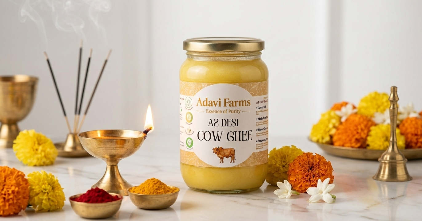 A2 Desi Cow Ghee — Hand Churned Bilona Pure A2 Ghee 1L