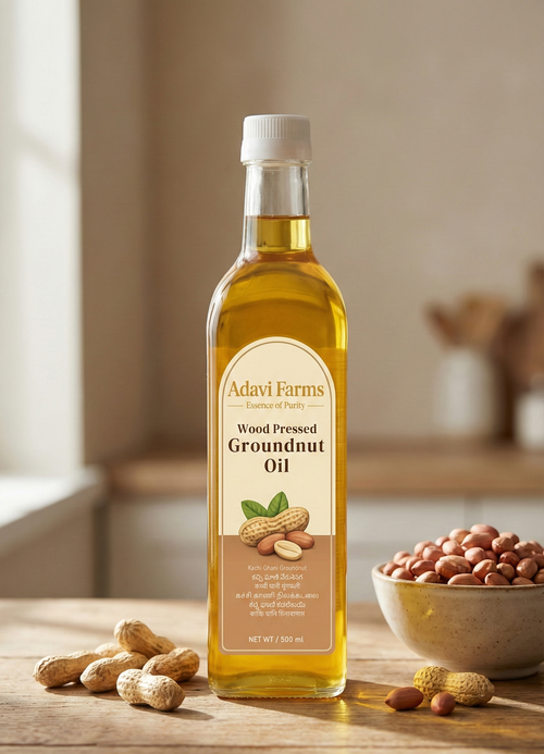 Wood-Pressed Groundnut Oil (Cold Pressed)