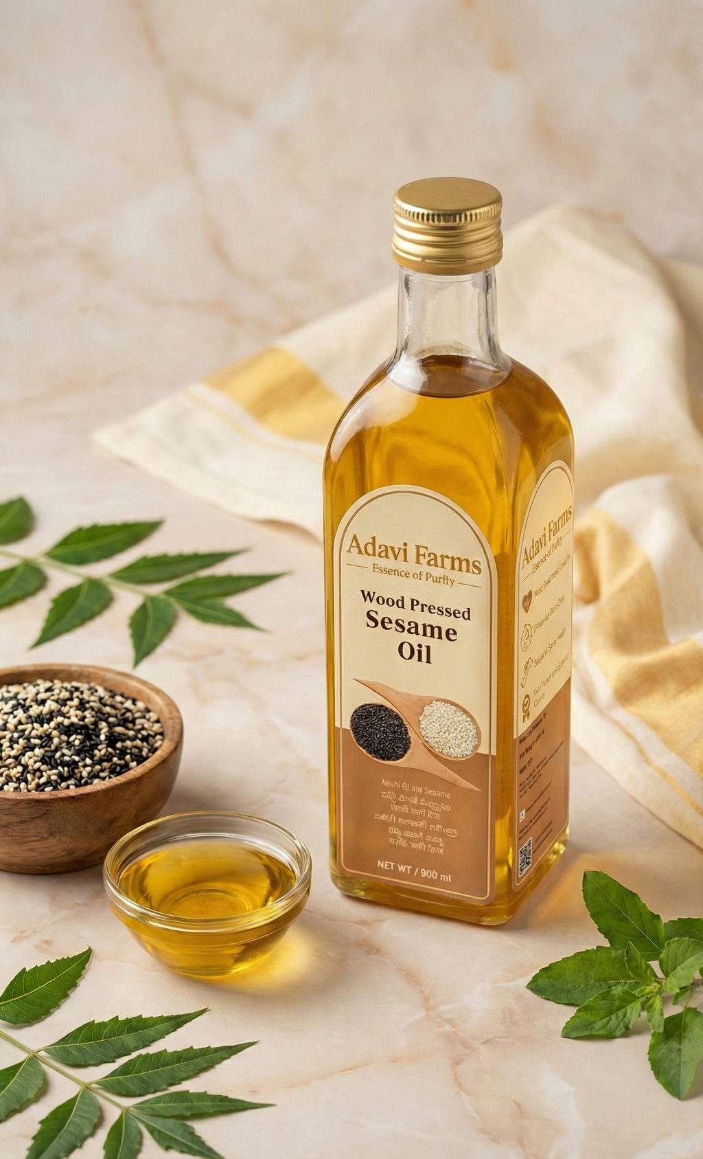 Wood-Pressed Sesame Oil — Traditional Gingelly Oil