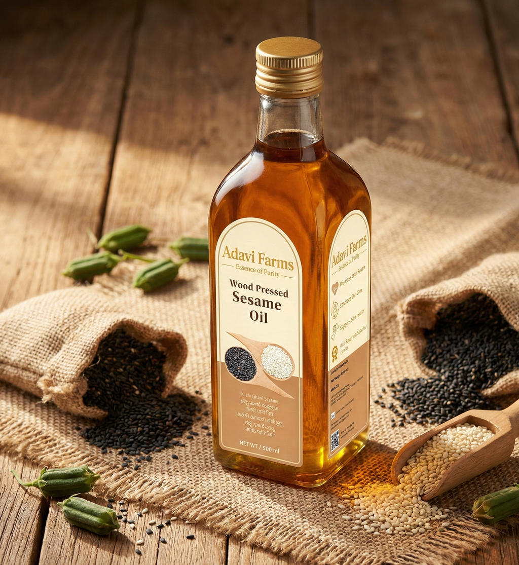 Wood-Pressed Sesame Oil — Traditional Gingelly Oil